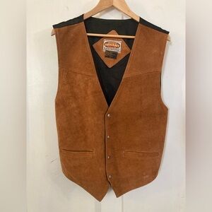 Vintage Paragraff genuine leather western vest size L